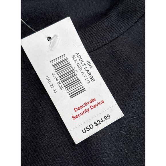 Nirvana Adult Large Graphic Tee Shirt Black Angel Design - Picture 3 of 7